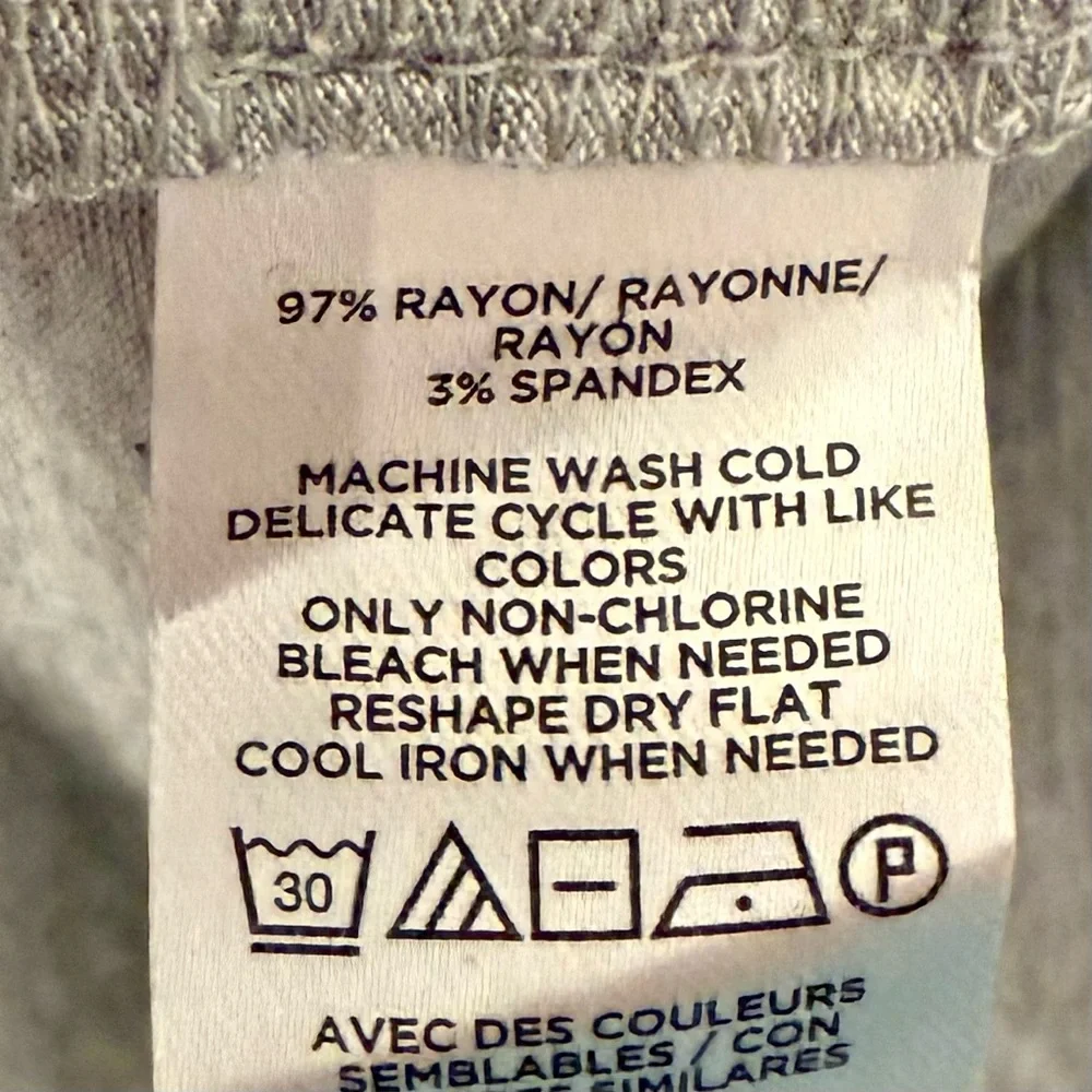 LOFT Long Sleeve Scoop Neck Rayon Tee Grey Heather Sz M‎